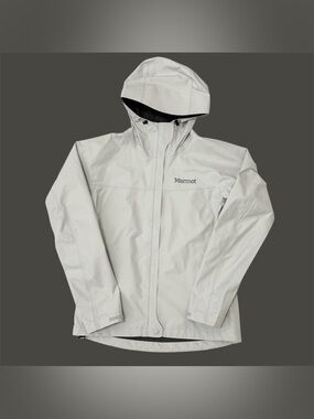 Marmot Gore-Tex Rain Jacket Shell with Hood Pit Zips Womens XS Grey